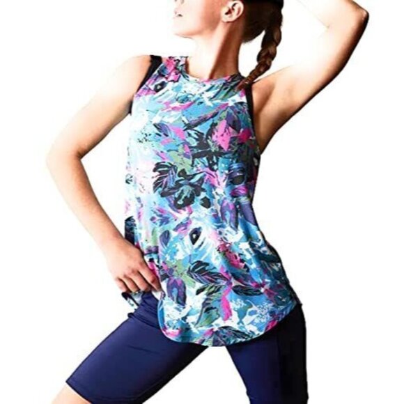 Josie Natori Women's Active Layering Elements Tank Top (Size M, Blue Multi) - Picture 1 of 1